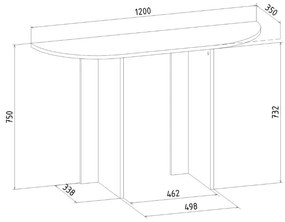 Κονσόλα Cortado Megapap χρώμα καρυδί 120x35x75εκ.