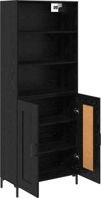 vidaXL Highboard Μαύρη Οξυά 69,5 x 34 x 180 εκ. Επεξεργασμένο ξύλο