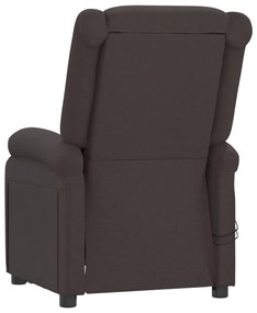 vidaXL Πολυθρόνα Μασάζ Ηλεκτρική Σκούρο Καφέ Υφασμάτινη