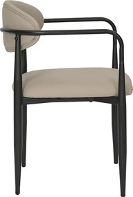 Πολυθρόνα Kalone pakoworld pu σε γκρι-μπεζ απόχρωση 56x55x78εκ