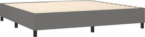 vidaXL Κρεβάτι Boxspring με Στρώμα &amp; LED Σκ.Γκρι 200x200εκ. Υφασμάτινο