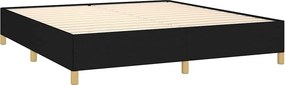 vidaXL Κρεβάτι Boxspring με Στρώμα Μαύρο 180x200 εκ. Υφασμάτινο