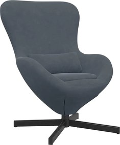 vidaXL Κάθισμα-αυγό Σκούρο Γκρι 63 x 73 x 90 εκ Βελούδο