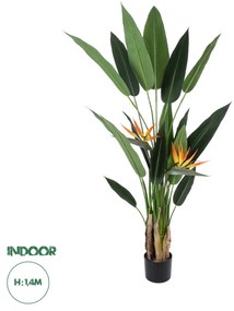 GloboStar® Artificial Garden STRELITZIA REGINAE 20032 Τεχνητό Διακοσμητικό Φυτό Στρελίτσια - Πουλί του Παραδείσου Υ140cm