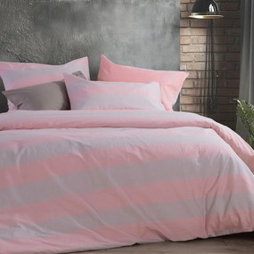 Σεντόνια Διπλά (Σετ) Nef-Nef Homeware Casual Stripe Peach