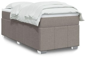 vidaXL Κρεβάτι Boxspring με Στρώμα Taupe 90x200 εκ. Υφασμάτινο