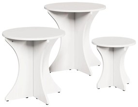 vidaXL Σετ Τραπεζιού Για Καφέ 3 pcs Λευκό 46 x 46 x 47 εκ.