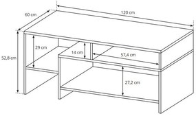 Τραπεζάκι σαλονιού Oak-Anthraki - Fusiko