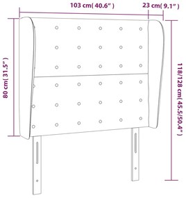 Κεφαλάρι με Πτερύγια Μαύρο 103x23x118/128 εκ. Συνθετικό Δέρμα 3118040