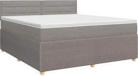 vidaXL Κρεβάτι box spring με στρώμα Taupe 140 x 190 cm Ύφασμα