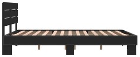 vidaXL Πλαίσιο Κρεβατιού Μαύρο 140x200 εκ. Επεξεργ. Ξύλο και Μέταλλο