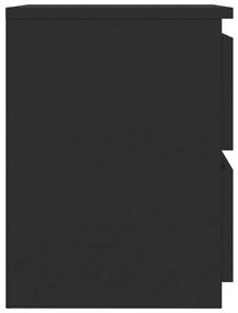 Κομοδίνα 2 τεμ. Μαύρα 30 x 30 x 40 εκ. από Μοριοσανίδα - Μαύρο