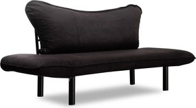 Διθέσιος Καναπές Κρεβάτι Μαύρο SAZOL 70x150x75