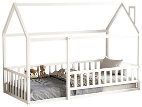 ΚΡΕΒΑΤΙ ΠΑΙΔΙΚΟ ΜΕ ΚΑΓΚΕΛΟ HOUSER HM706.03 τ.MONTESSORI ΞΥΛΟ ΠΕΥΚΟ ΛΕΥΚΟ-190x90εκ