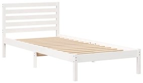 vidaXL Σκελετός Κρεβατιού Λευκό 80 x 220 cm Μασίφ ξύλο πεύκου