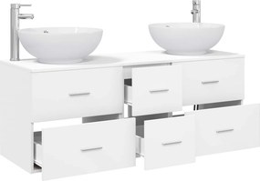 vidaXL Σετ Επίπλων Μπάνιου 3 τμχ. Λευκό 49,5 x 44,5 x 65 εκ