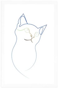 Αφίσα με πασπαρτού Χρωματιστές γραμμές της γάτας