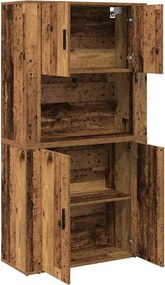 vidaXL Highboard Παλιό ξύλο 80 x 33 x 150 εκ Επεξεργασμένο ξύλο