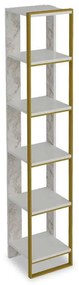 Βιβλιοθήκη PWF-0298 071-000857 32x31,5x178,5cm White-Gold Melamine, Metal