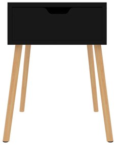 Κομοδίνο Γυαλιστερό Μαύρο 40 x 40 x 56 εκ. από Επεξ. Ξύλο - Μαύρο