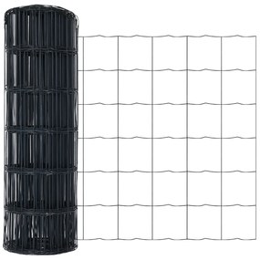 vidaXL Euro Fence με 13 Σπείρες 0.6x25 μ Γαλβανισμένος Χάλυβας Γκρι