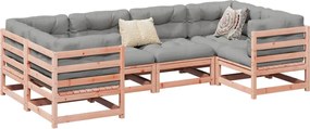 vidaXL Καναπές Κήπου Σετ 6 Τεμ. Μασίφ Ψευδοτσούγκα Ελάτης Μαξιλάρια