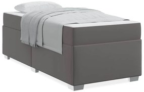 vidaXL Σκελετός Κρεβατιού Γκρι 90 x 190 cm Τεχνητό δέρμα