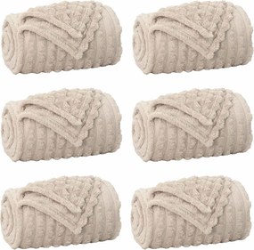vidaXL Ριχτάρια 6 pcs Μπεζ 200 x 150 cm Μαλλί