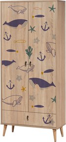 Διφυλλη Ντουλαπα Πολυχρωμη CITY MARIN 45x80x190