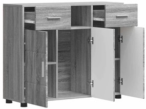 vidaXL Πλαϊνό γραφείο με συρτάρι Γκρι sonoma 88.5 x 30.5 x 73 εκ