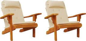 vidaXL Μαξιλάρια Καρέκλας Adirondack 2 τεμ. Μπεζ από Ύφασμα Oxford