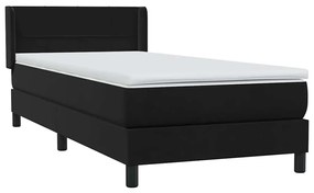 Κρεβάτι Boxspring με Στρώμα Μαύρο 80x220 εκ. Βελούδινο - Μαύρο