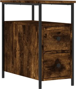 vidaXL Κομοδίνα 2 τεμ. Καπνιστή Δρυς 30 x 60 x 60 εκ. Επεξεργ. Ξύλο