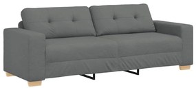 vidaXL Σετ Καναπέ με μαξιλάρι με μαξιλάρι 3 pcs Γκρι ύφασμα