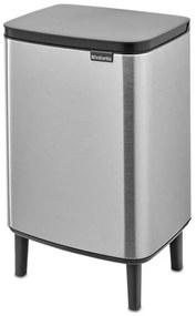 Κάδος Brabantia Bo Small Hi 1006650, 12 l, Ομαλό και αθόρυβο άνοιγμα, Αντιολισθητική βάση, Ανθεκτικό στα δακτυλικά αποτυπώματα, Inox