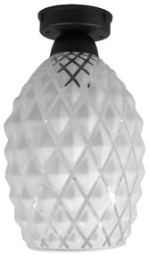 Φωτιστικό Οροφής - Πλαφονιέρα Ανανάς 02-0383 GL-5080/20Ce Φ20x29cm Black-White Heronia
