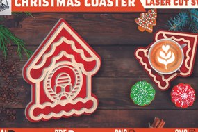Σετ των 2 Intra απο ξύλο plywood 3mm-4mm πάχος Christmas Cup Coaster Cut Δίασταση 15x15 cm INTRAFABR-107978336