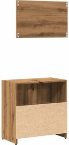 vidaXL Ντουλάπι μπάνιου με καθρέφτη Ξύλο Τεχνικής Δρυς