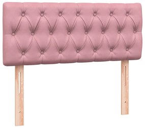 vidaXL Box Spring κρεβάτι με στρώμα ροζ 120x220 cm Βελούδινο