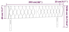 Κεφαλάρι με Πτερύγια Ανοιχτό Γκρι 203x23x78/88 εκ. Υφασμάτινο 3117502