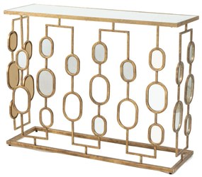 Artekko Wynland Κονσόλα Μέταλλο/Γυαλί Χρυσό (100x30.5x77)cm
