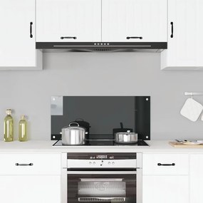 vidaXL Πλάτη Κουζίνας Μαύρη 90 x 40 εκ. από Ψημένο Γυαλί