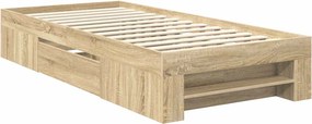 vidaXL Σκελετός Κρεβατιού Δρύς Sonoma 90 x 200 cm Επεξεργασμένο Ξύλο