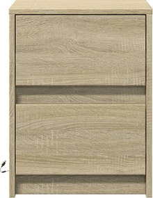 vidaXL Κομοδίνο με Φώτα LED Sonoma Δρυς Επεξεργασμένο Ξύλο
