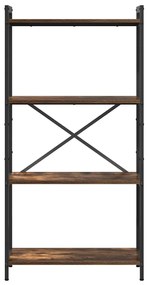 vidaXL Βιβλιοθήκη Καπνιστή δρυς 60 x 30 x 118 εκ Επεξεργασμένο ξύλο
