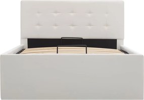 vidaXL Πλαίσιο Κρεβατιού με Αποθηκ. Χώρο Λευκό 90x200 εκ. Συνθ. Δέρμα