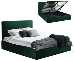 BED ALLIE  160X200 WITH STORAGE SPACE IN CYPRESS GREEN