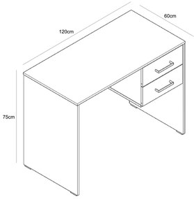 Γραφείο μελαμίνης Keday Megapap χρώμα ανθρακί 120x60x75εκ. - Μελαμίνη - GP035-0046,1