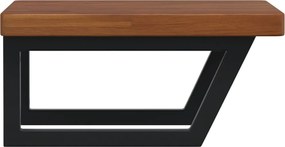 vidaXL Ράφι Νιπτήρα Τοίχου από Ατσάλι / Μασίφ Ξύλο Δρυός