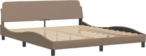 vidaXL Κρεβάτι με Στρώμα Dover Καπουτσίνο 180x200 εκ. Συνθ. Δέρμα
